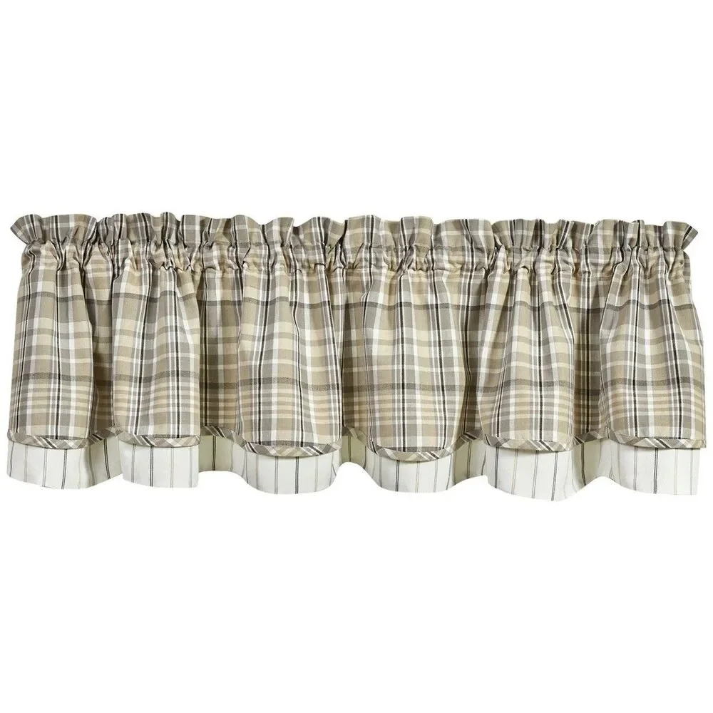 Park Designs Murray Lined Layered Valance Curtain 72 in x 16 in - One Valance